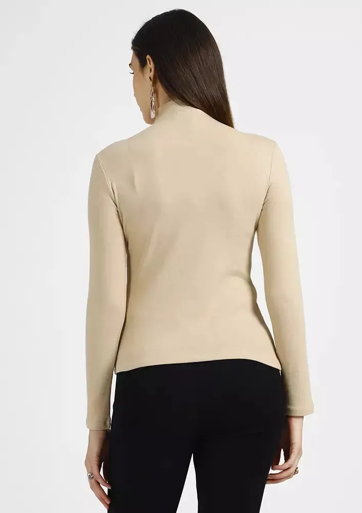 Asymmetrical Ruched Long Sleeve Top