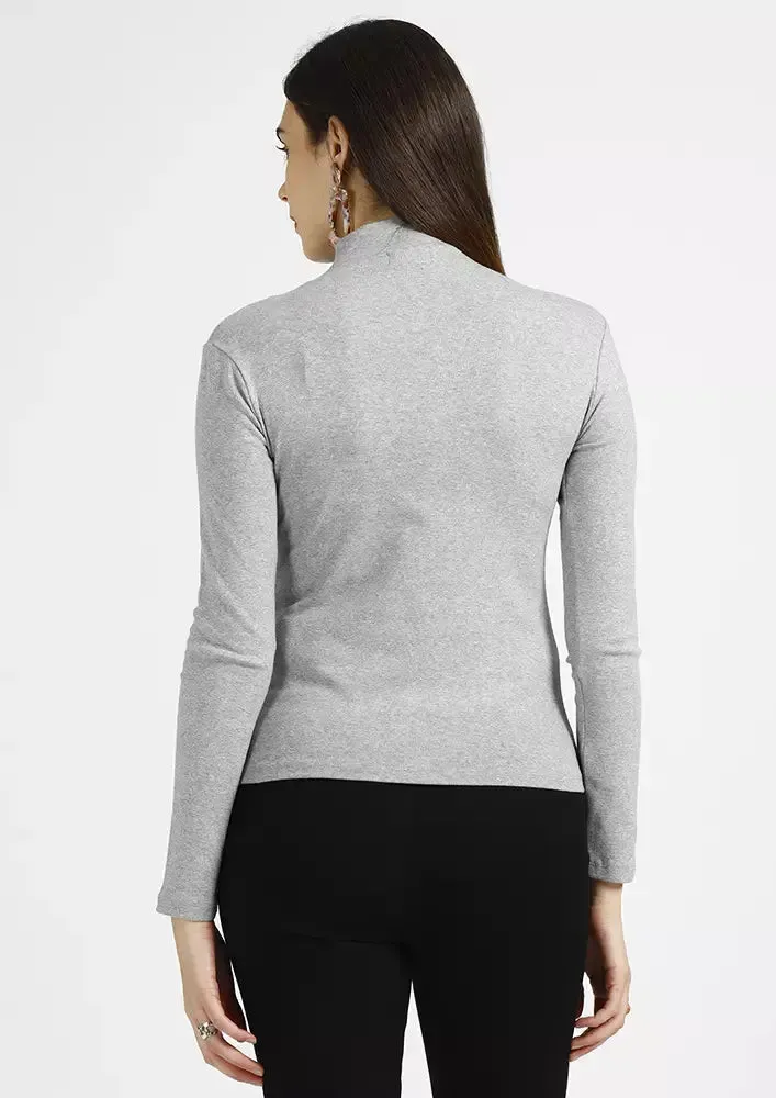 Asymmetrical Ruched Long Sleeve Top