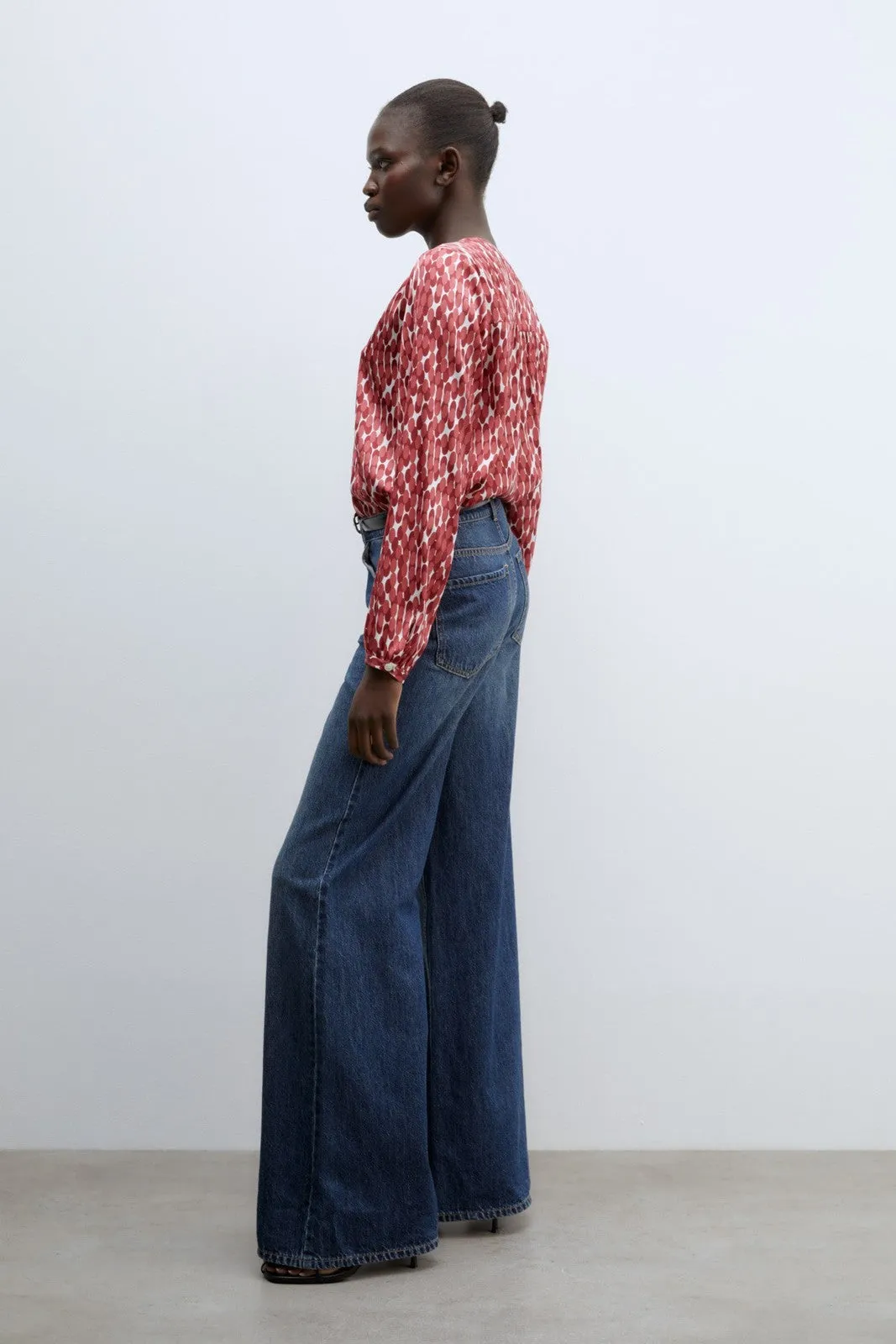Basic long-sleeved top - Burgundy