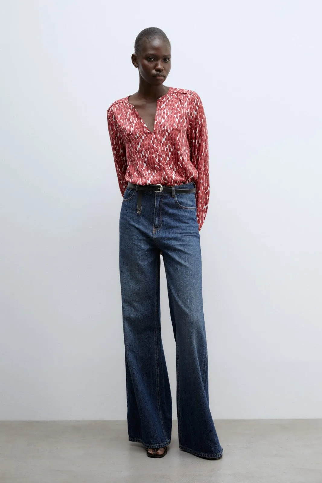 Basic long-sleeved top - Burgundy