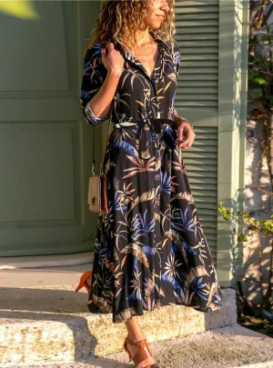 BerryBetty - Long Dress Women Floral Print Summer Beach Dress