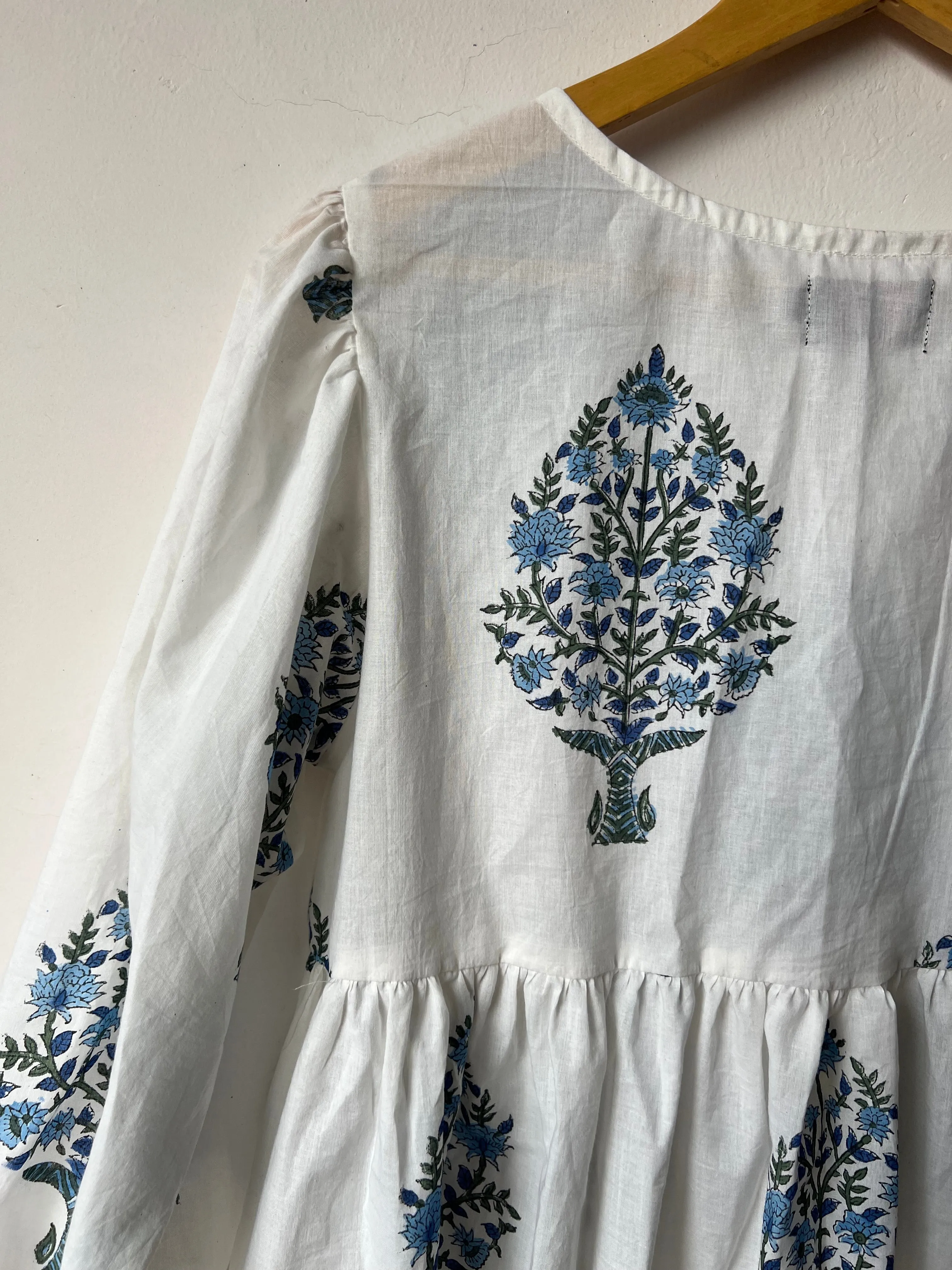Block print cotton long dress