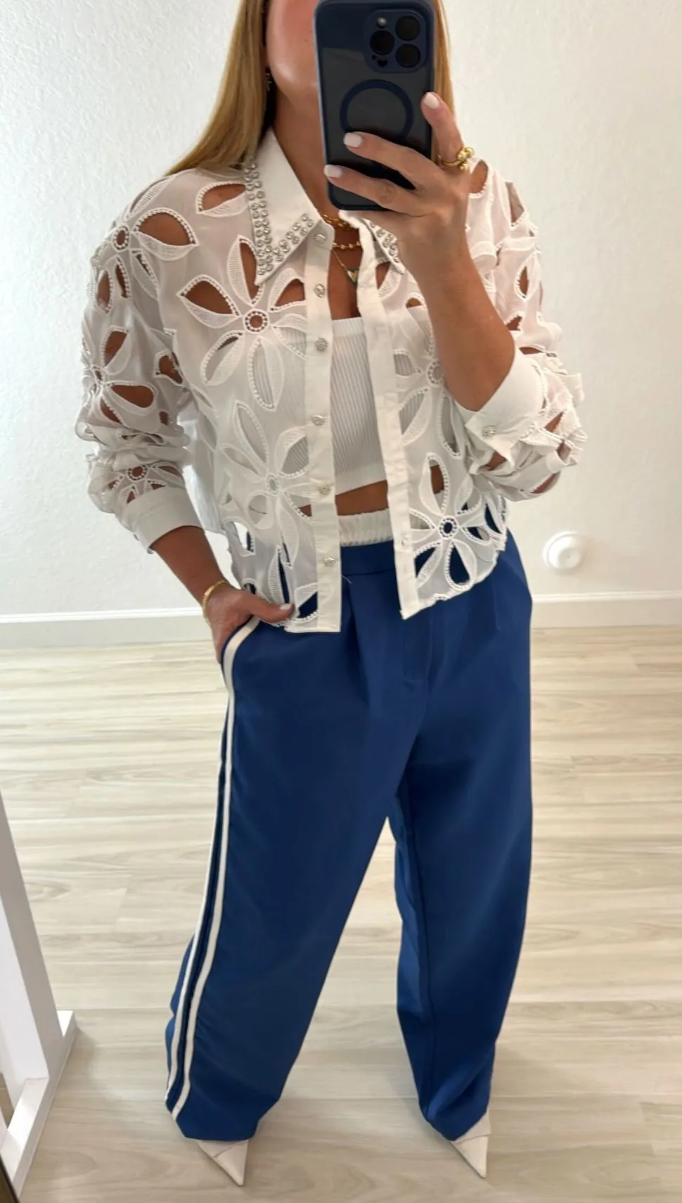 Blue casual pants