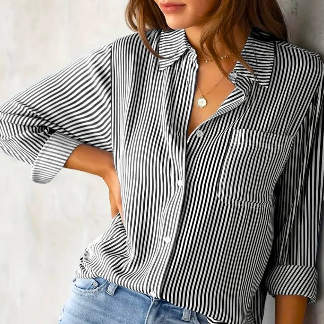 Brynna® | Long Sleeve Casual Striped Blouse