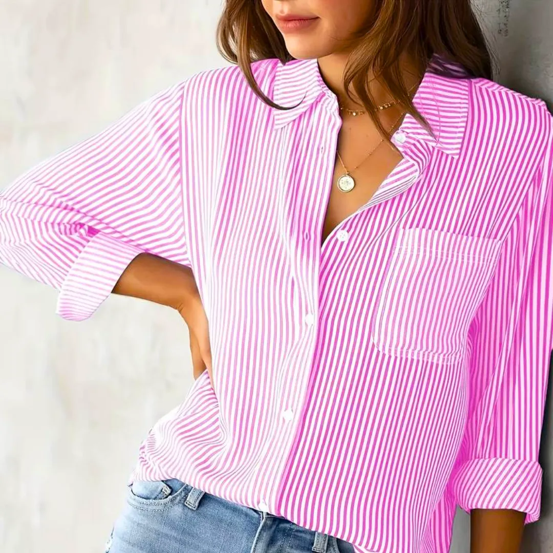Brynna® | Long Sleeve Casual Striped Blouse