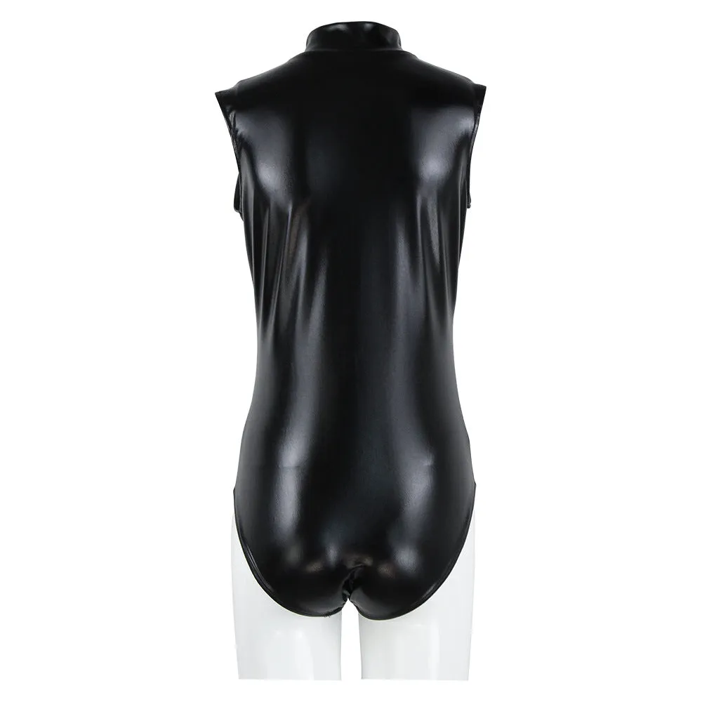 Chest Zipper One Piece Swimsuit