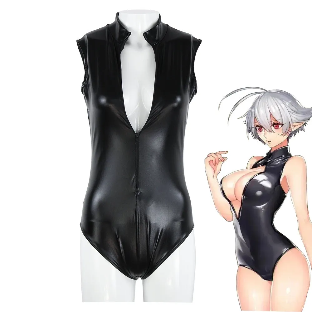 Chest Zipper One Piece Swimsuit