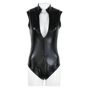 Chest Zipper One Piece Swimsuit