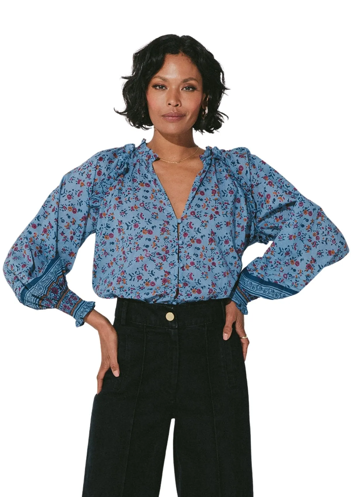 Cleobella Ariana Blouse | Lapis