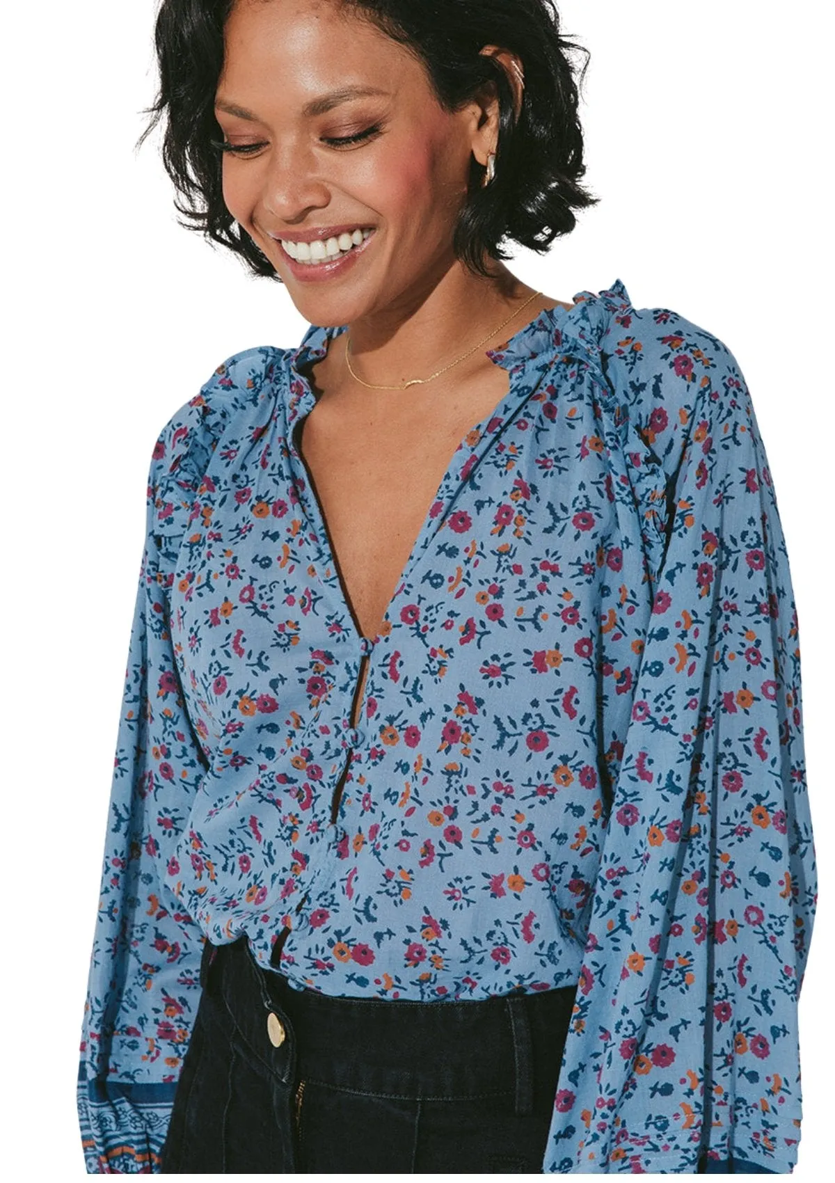 Cleobella Ariana Blouse | Lapis