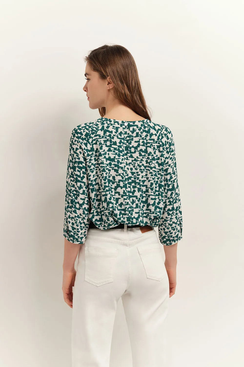 COLIN - Blouse écrue à imprimé écorce urbaine