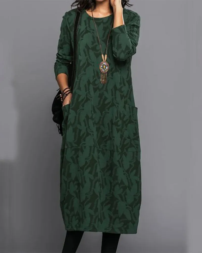 Deva® | Printed Long Sleeve Dress