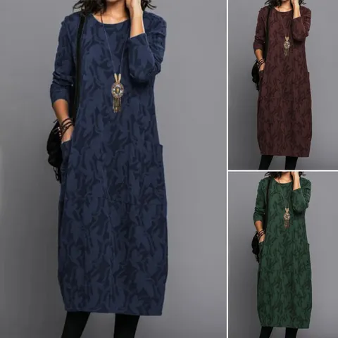 Deva® | Printed Long Sleeve Dress