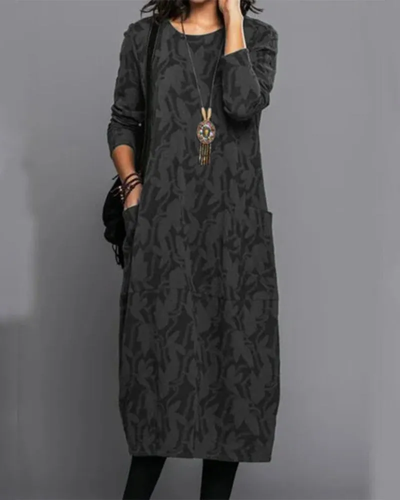 Deva® | Printed Long Sleeve Dress