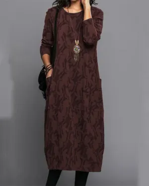 Deva® | Printed Long Sleeve Dress