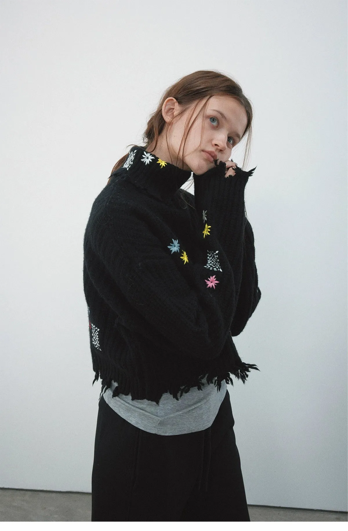 Embroidered Knit Sweater