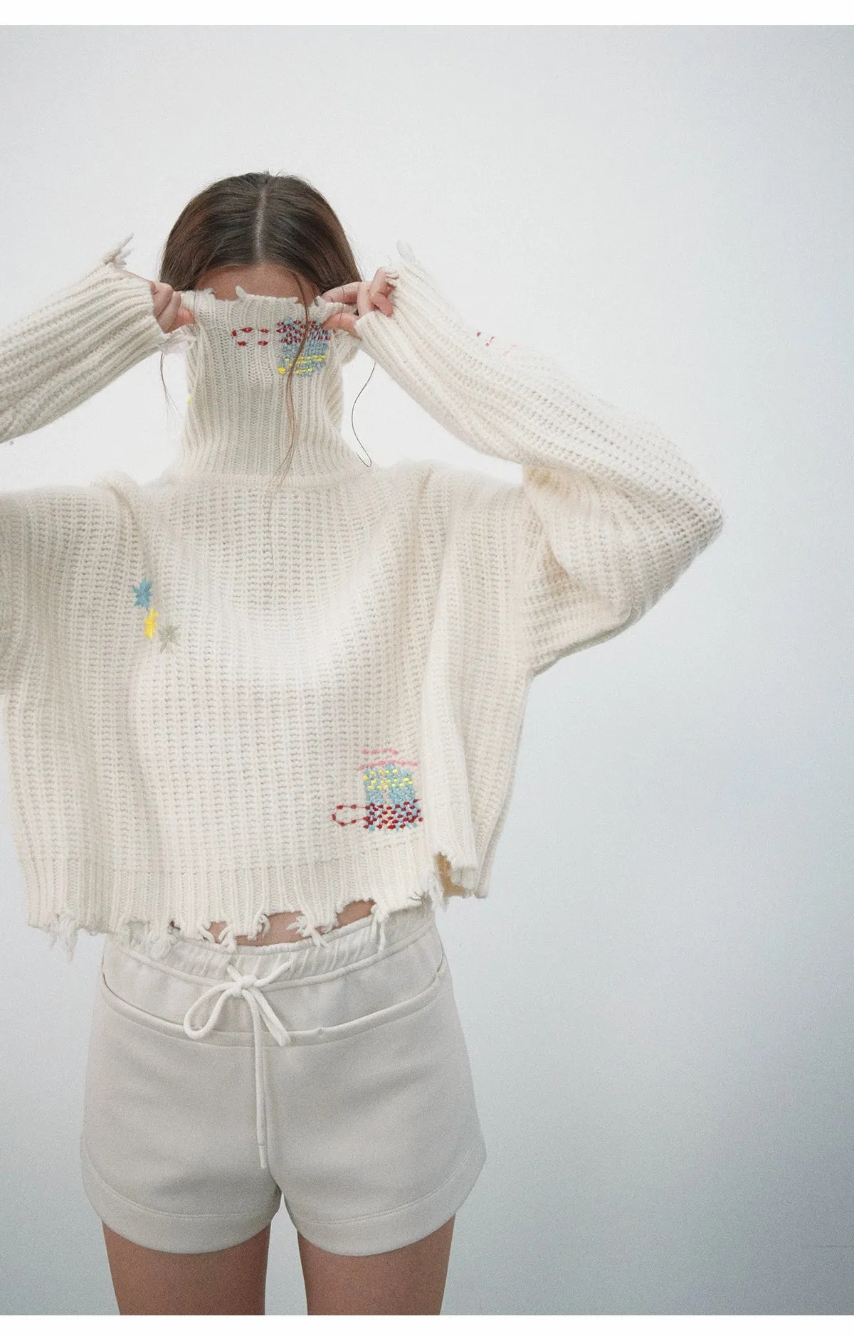 Embroidered Knit Sweater