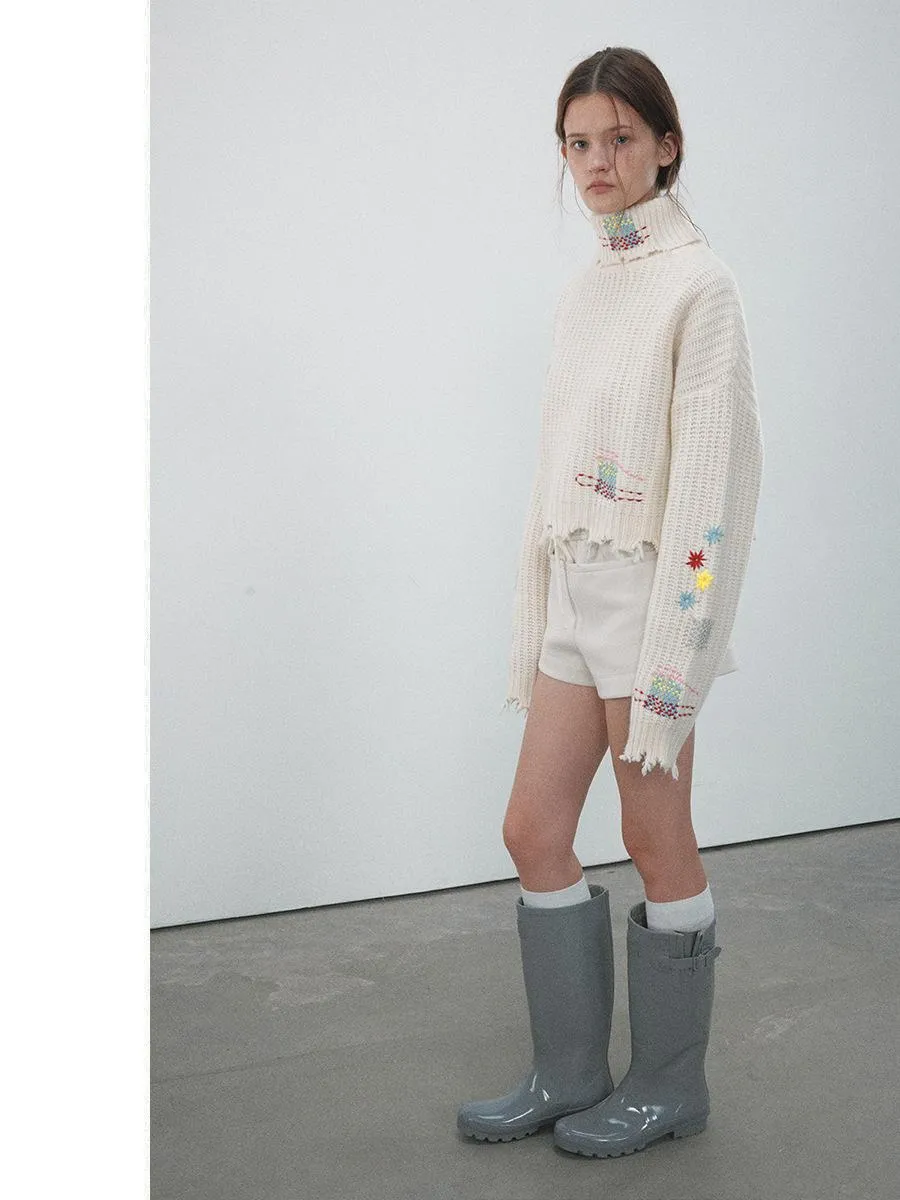 Embroidered Knit Sweater