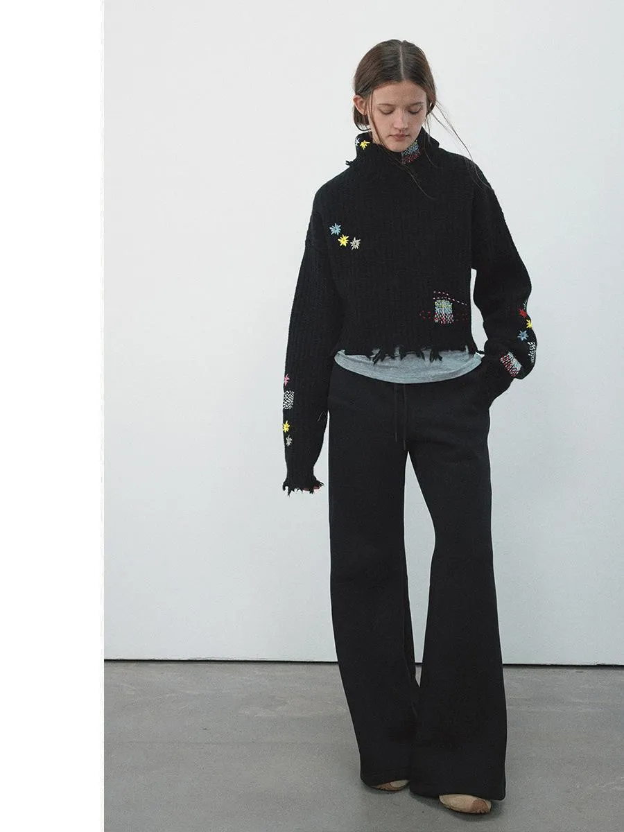 Embroidered Knit Sweater