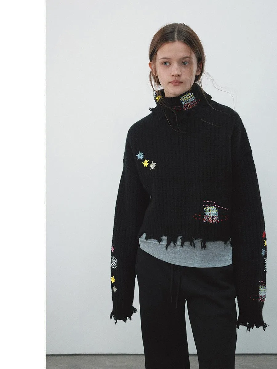 Embroidered Knit Sweater
