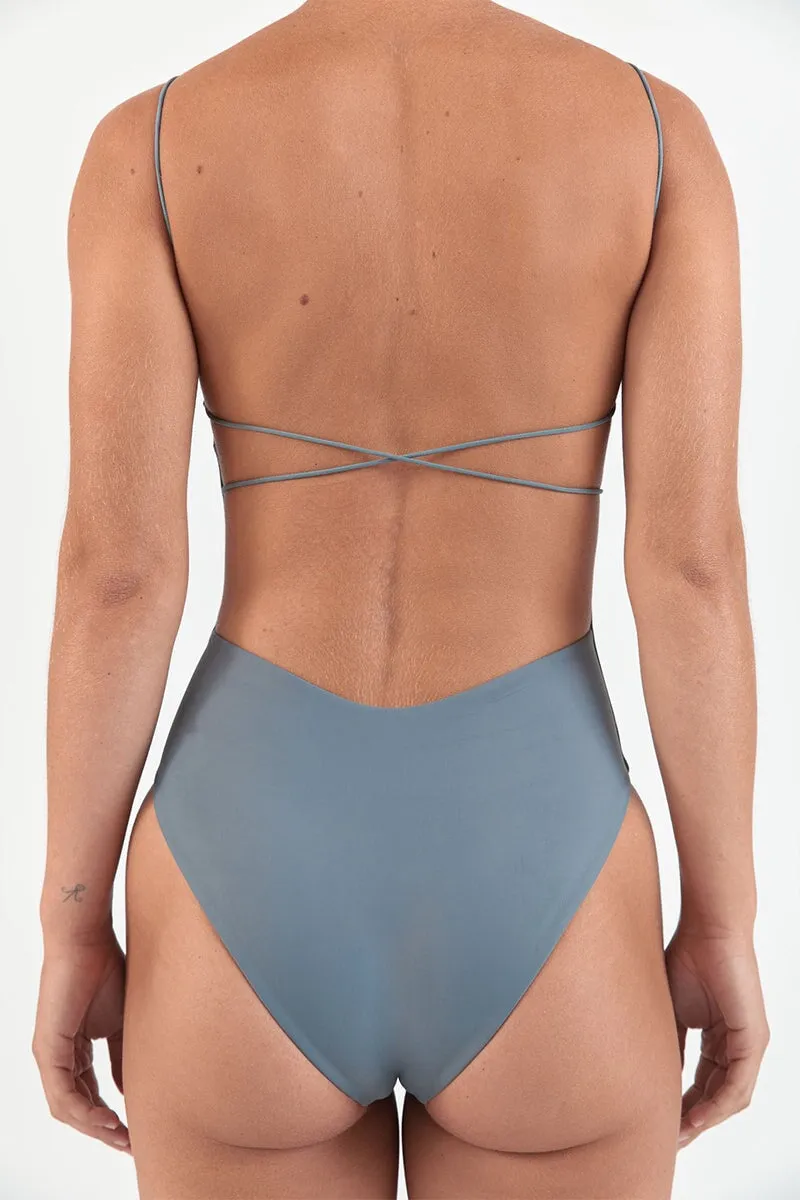 FINE STRAP ONE PIECE-GREY