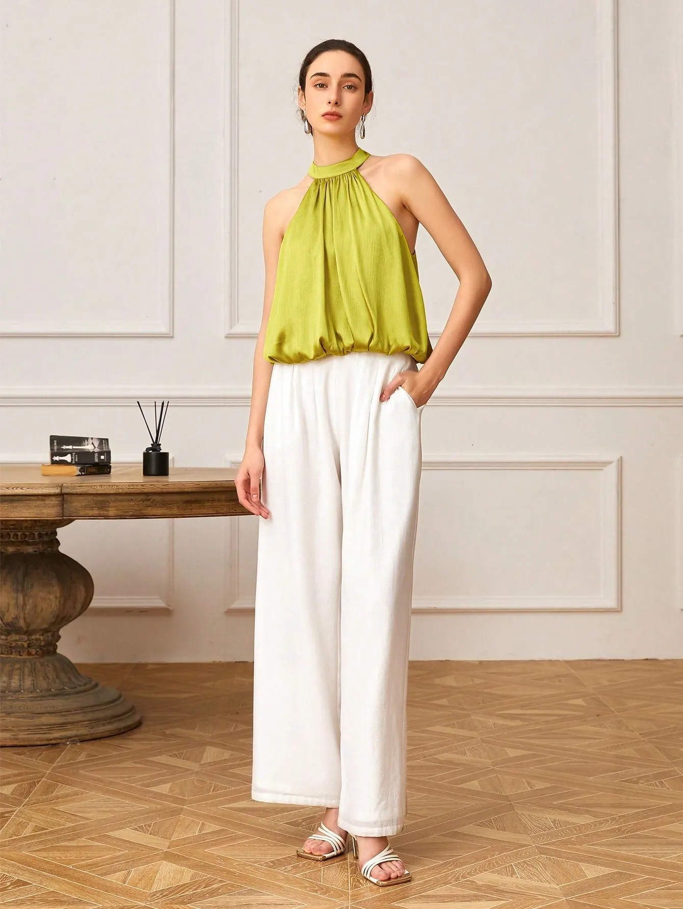 Green Halter Neck Top