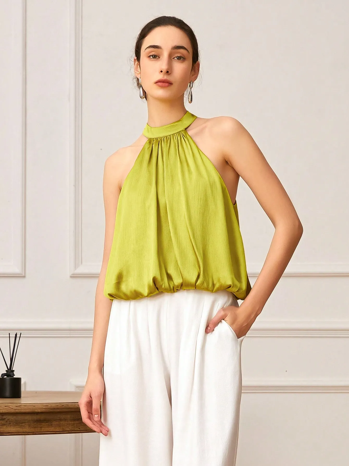 Green Halter Neck Top