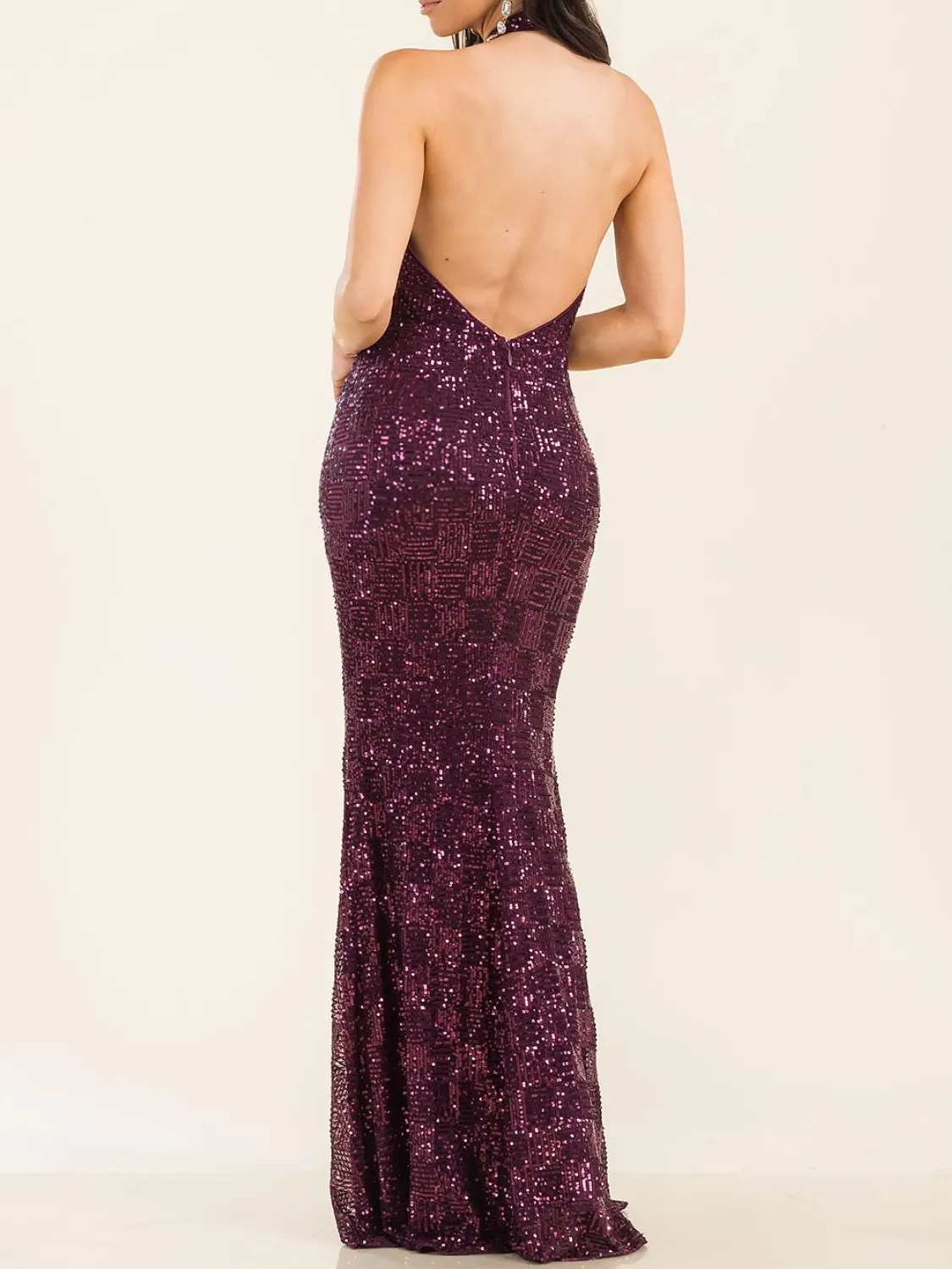 Halter Sequin Maxi Gown