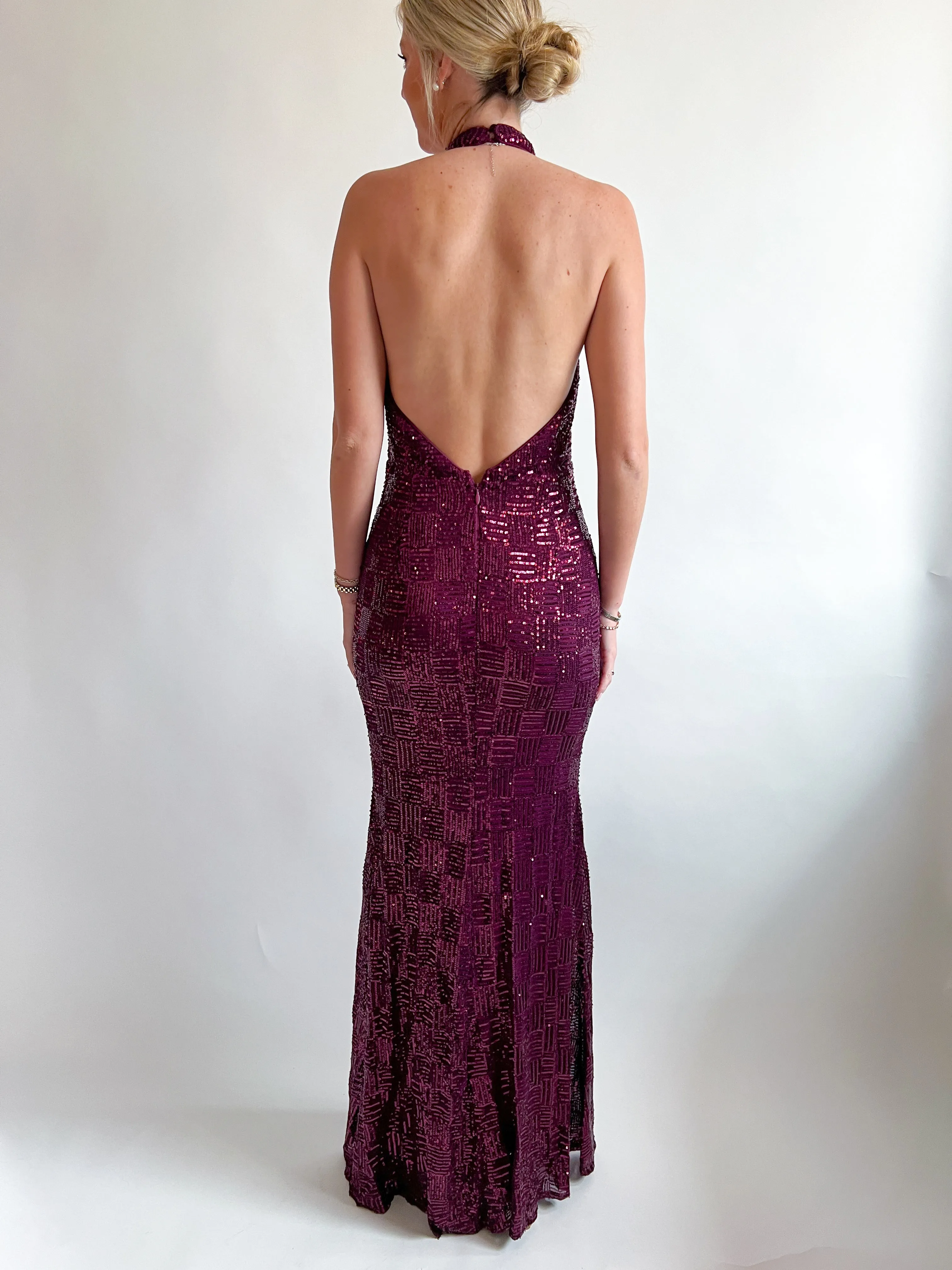 Halter Sequin Maxi Gown