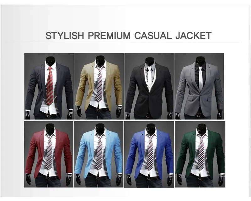 Men's Casual Suit Jacket Up To 2XL