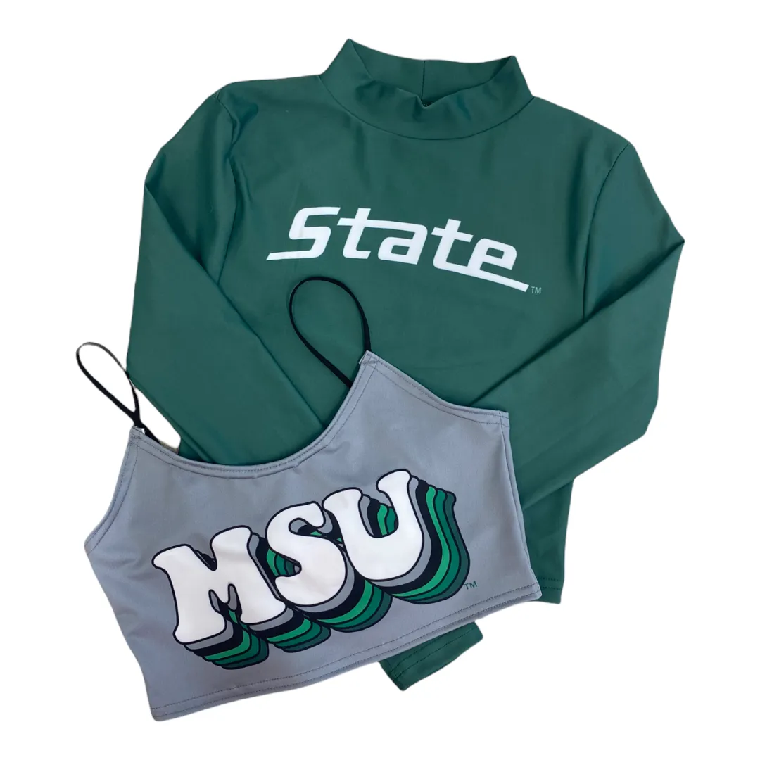 Michigan State Gray Spaghetti Tank