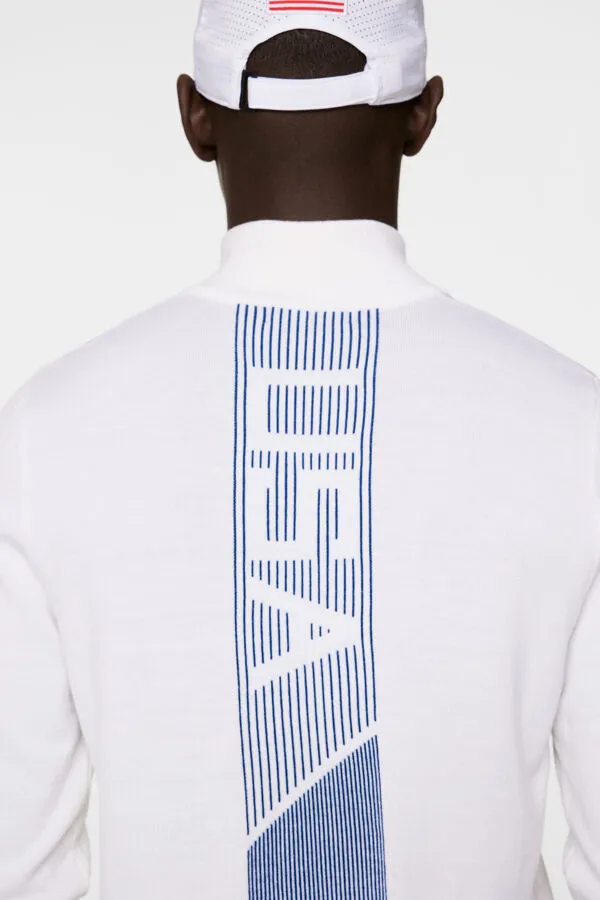 Nathaniel Half Zip Sweater White