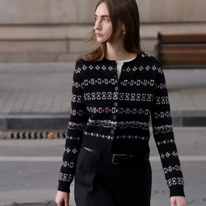 Patterned Geometric Cardigan