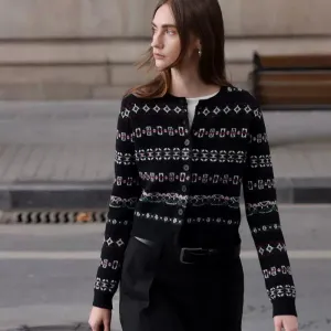 Patterned Geometric Cardigan