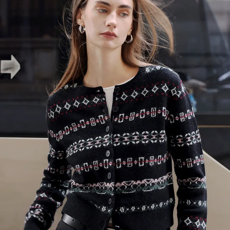 Patterned Geometric Cardigan