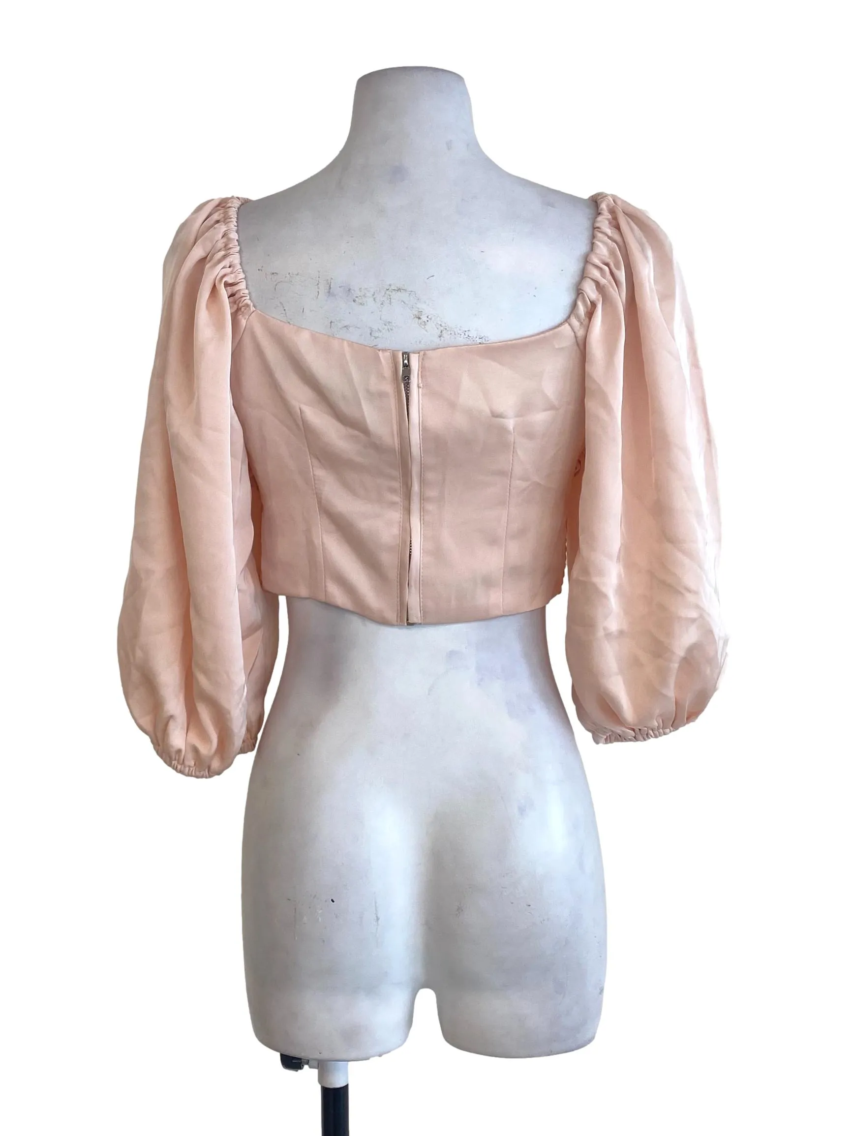 Salmon Pleated Top