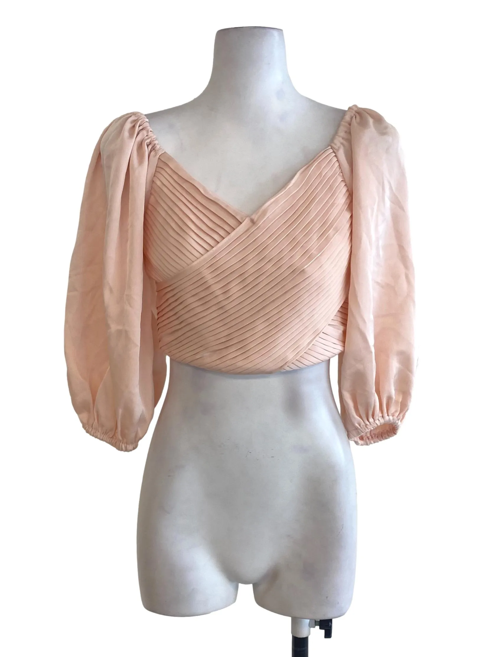 Salmon Pleated Top
