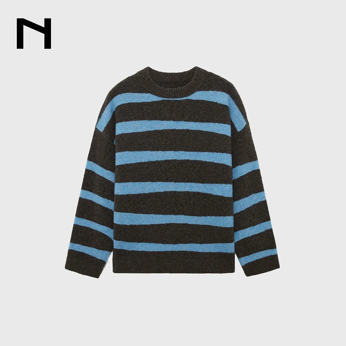 Striped Intarsia Crew Neck Sweater