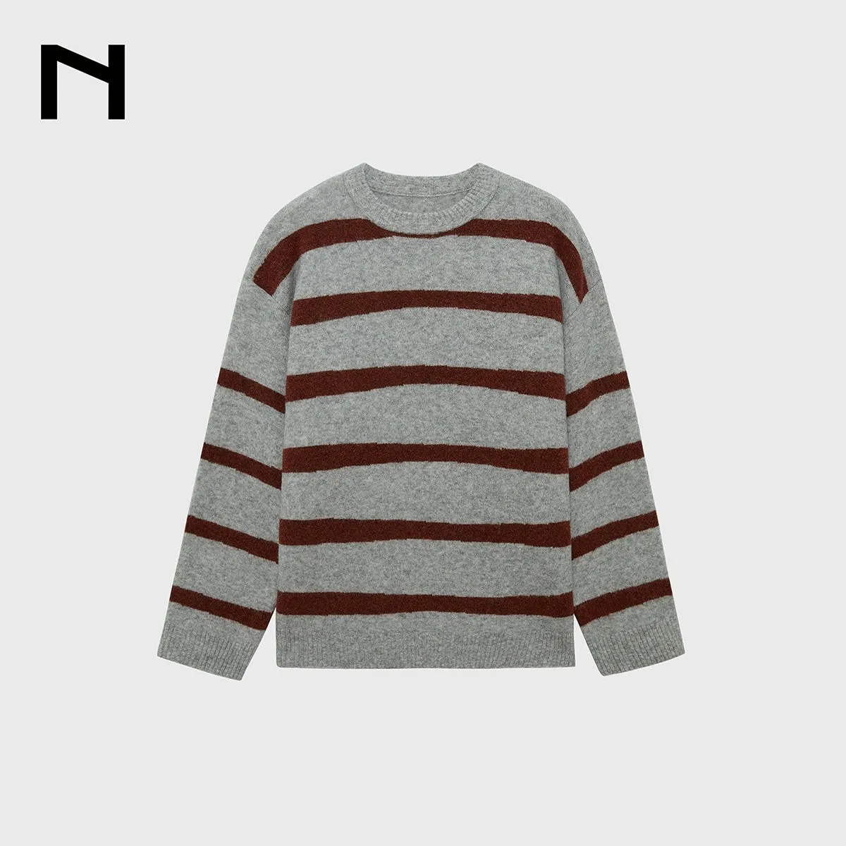 Striped Intarsia Crew Neck Sweater